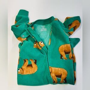 Carter's Baby Boy Green — Brown Bear Patterned Onesie 6m